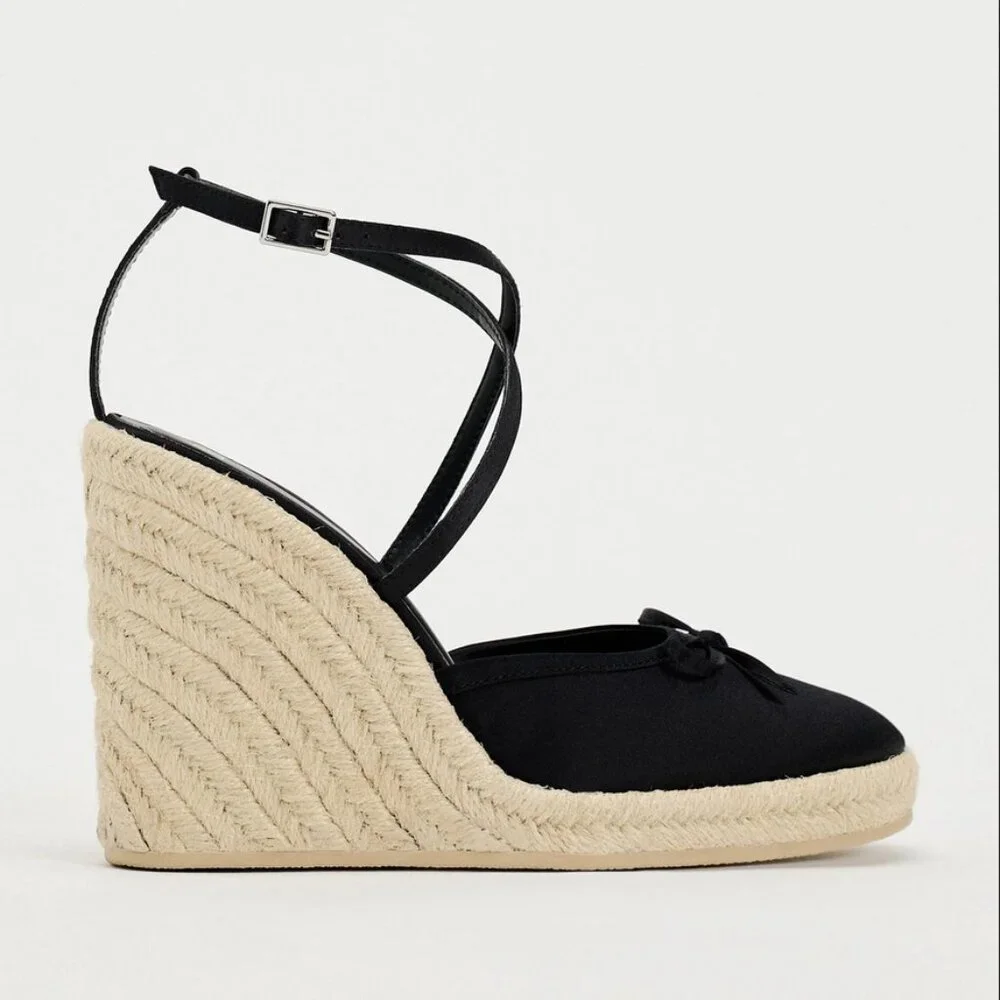Zara Satin Wedge Shoe